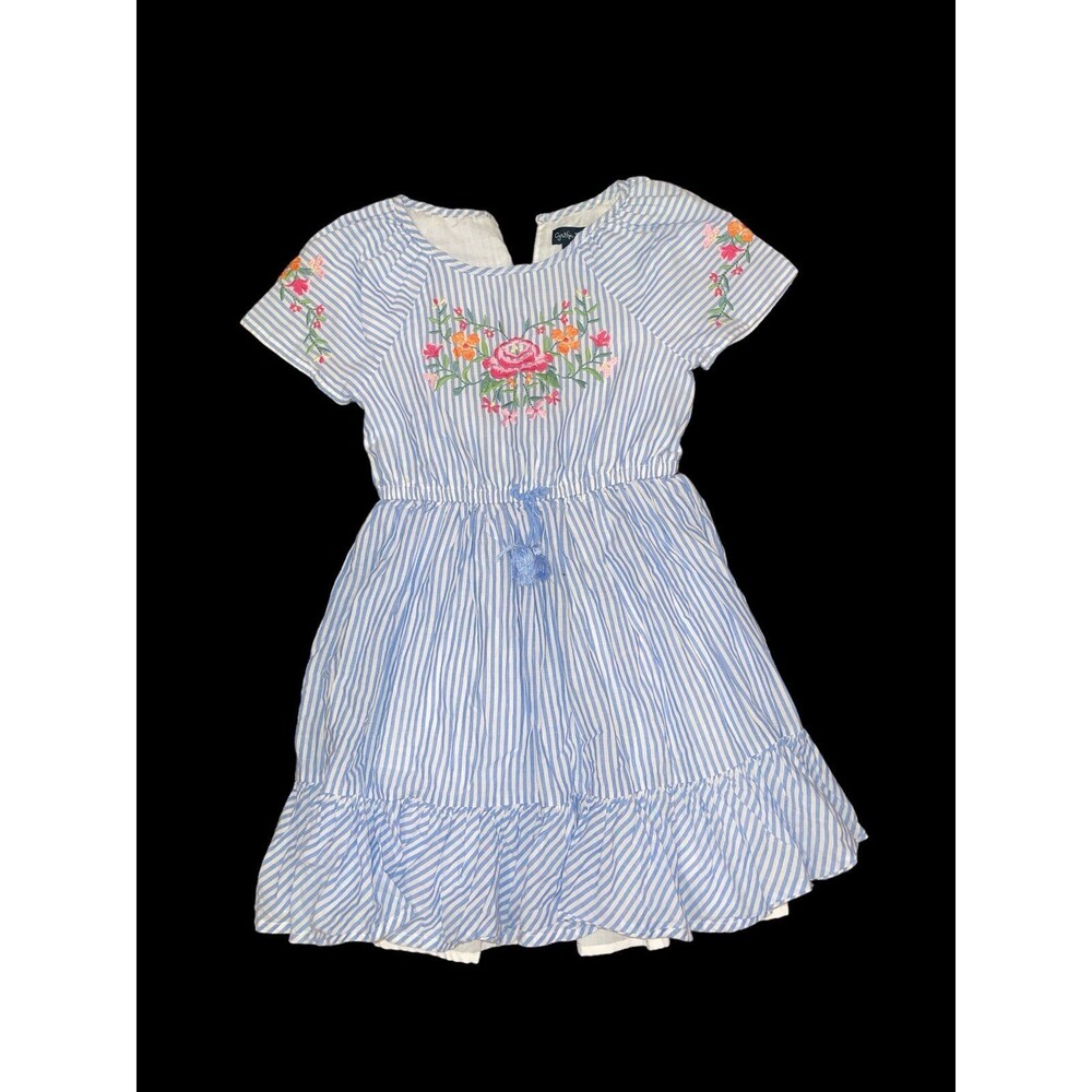 Cynthia Rowley Embroidered striped dress lined 7